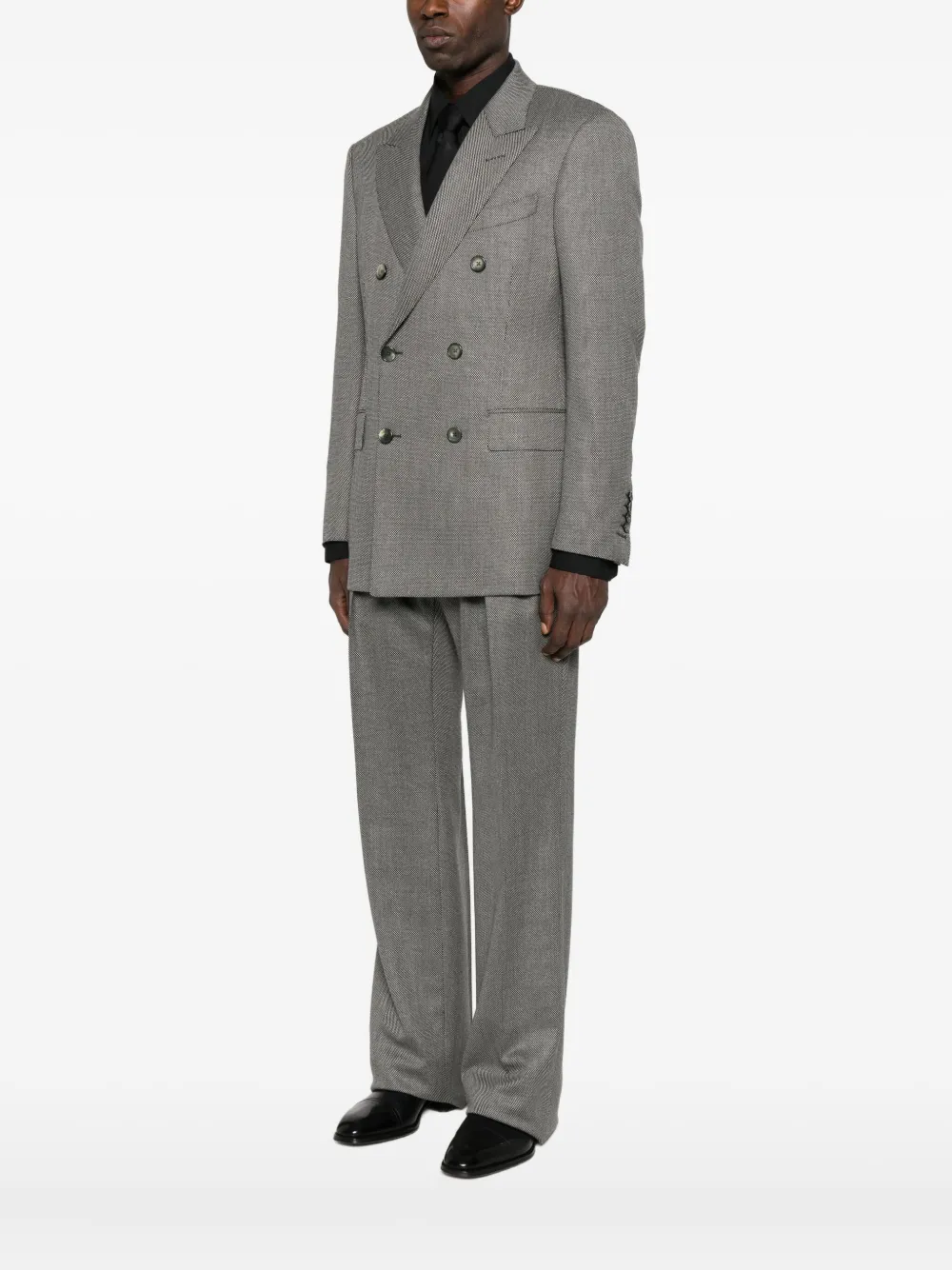 Tom Ford Double-breasted Wool Blazer In Gray