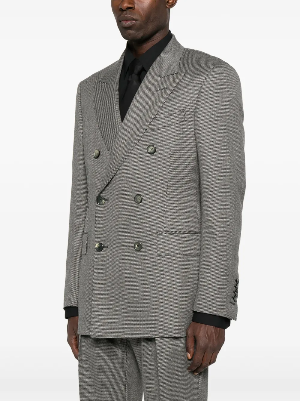 TOM FORD Wollen blazer met dubbele rij knopen Grijs