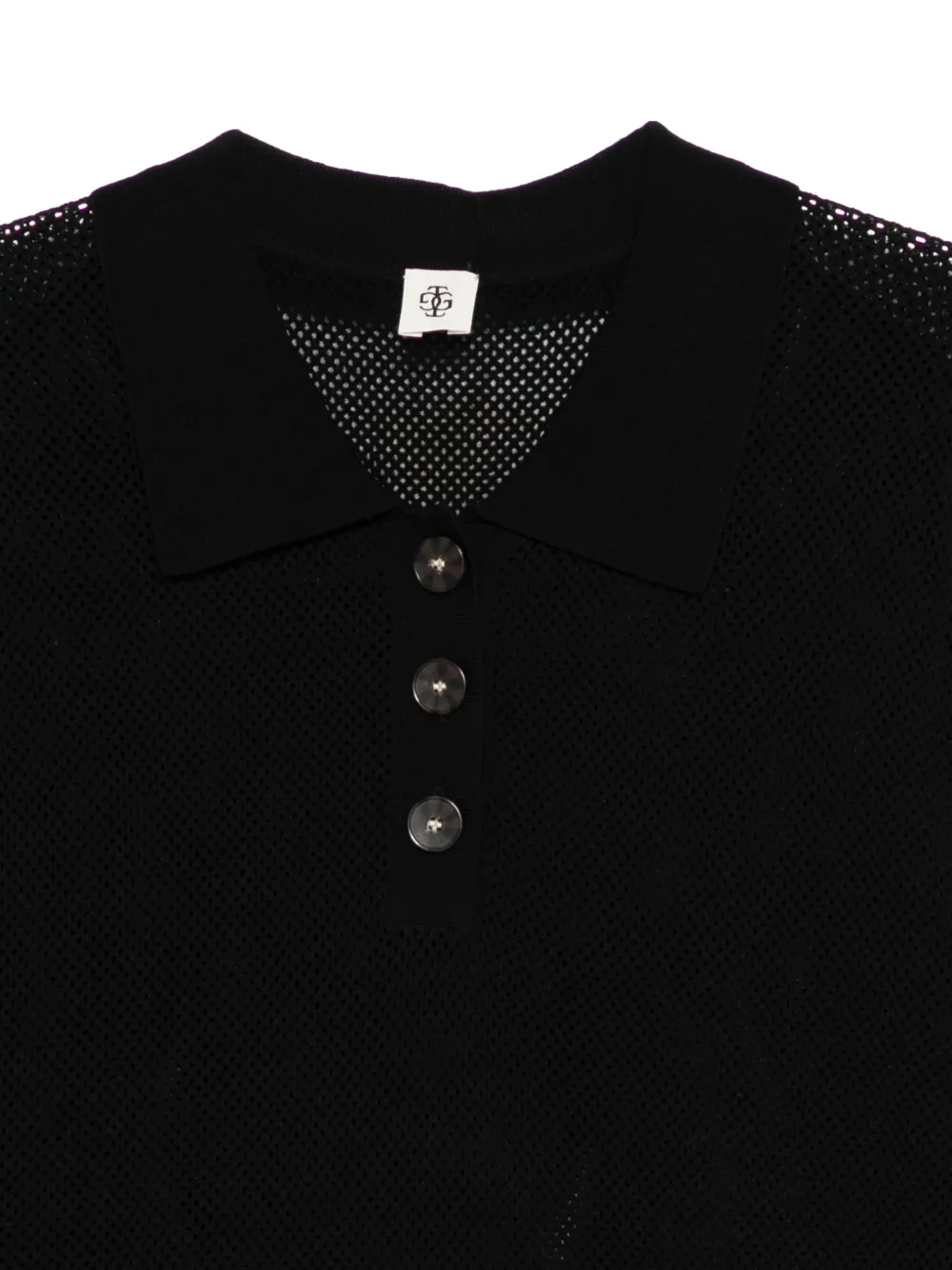 The Garment Mesh Polo Top In Black