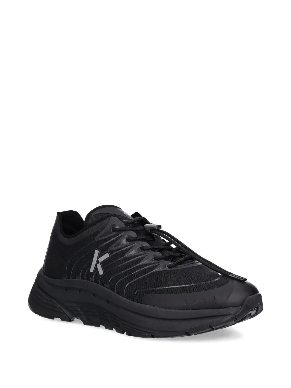Kenzo Logo Lace-up Sneakers In Black