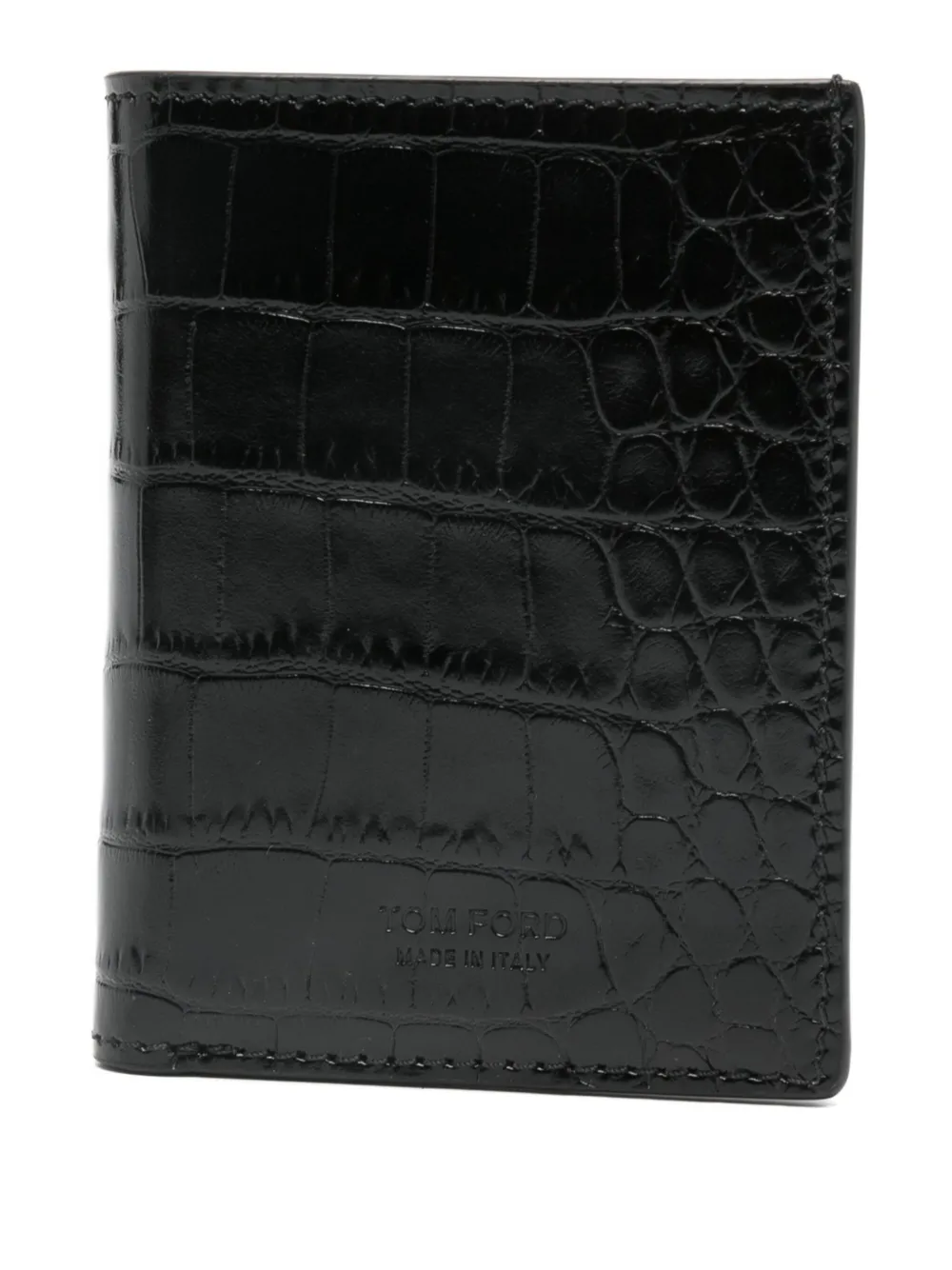 TOM FORD crocodile-embossed cardholder | Black | Image 1