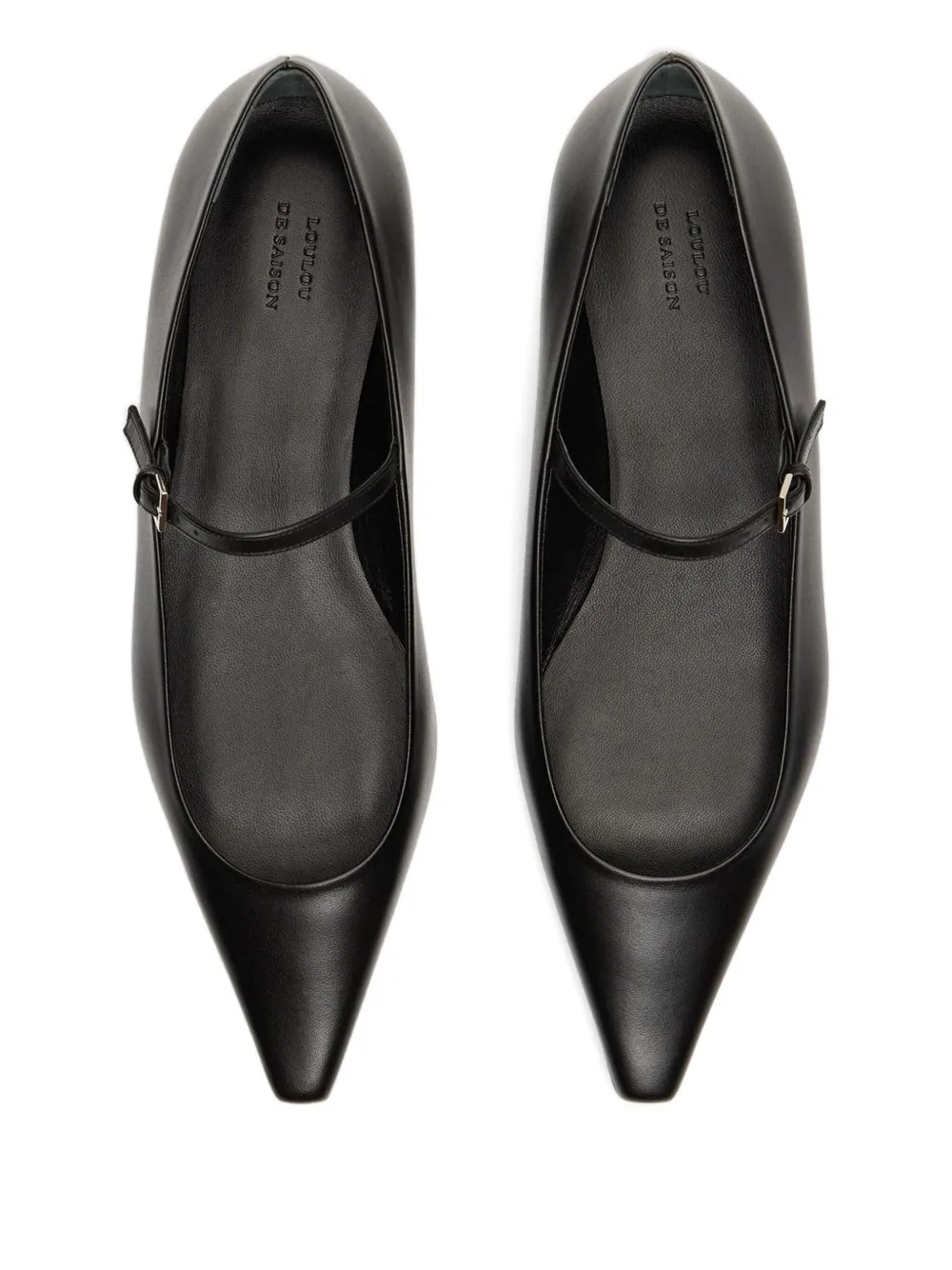 Loulou De Saison Alice Pointed-toe Ballet Flats In Black