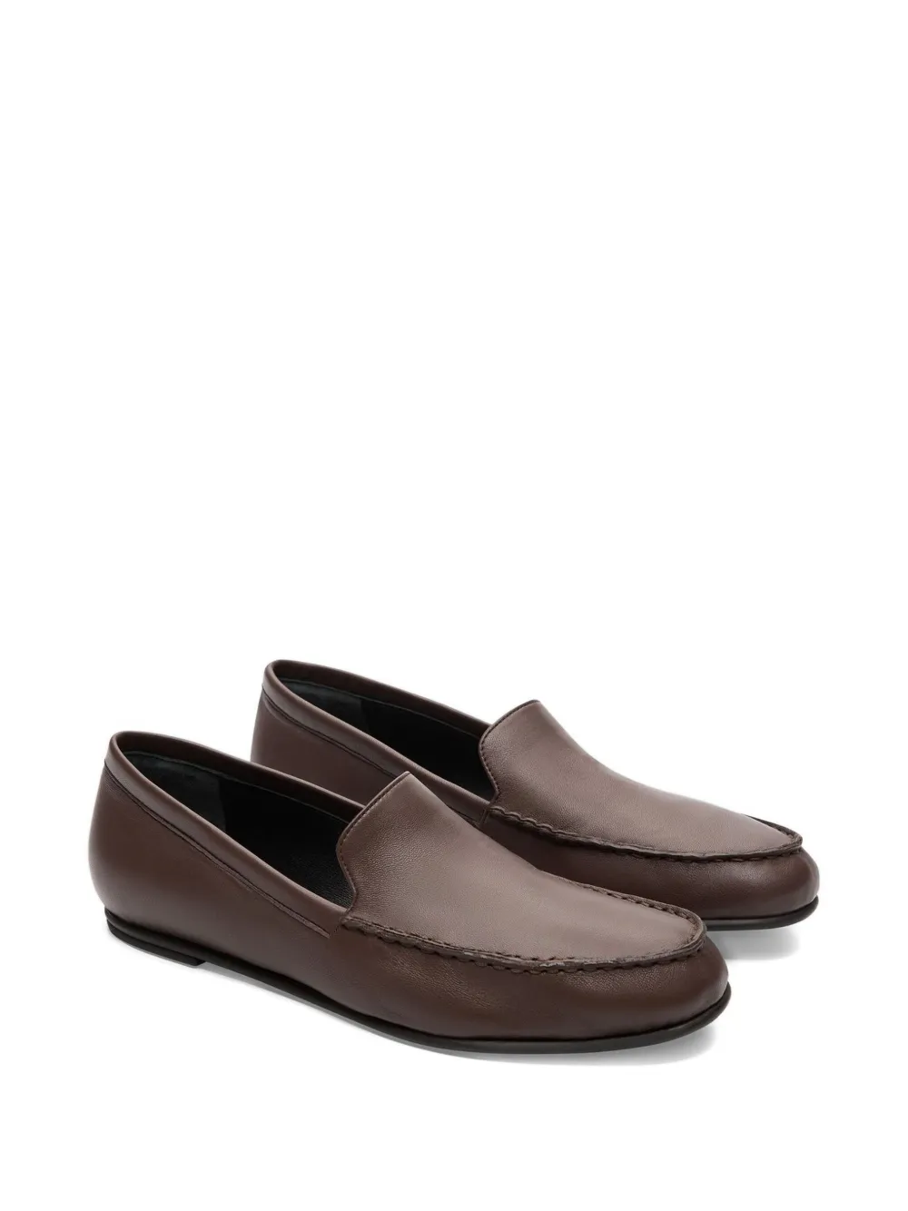 LouLou de Saison Boros nappa leather loafers - Bruin
