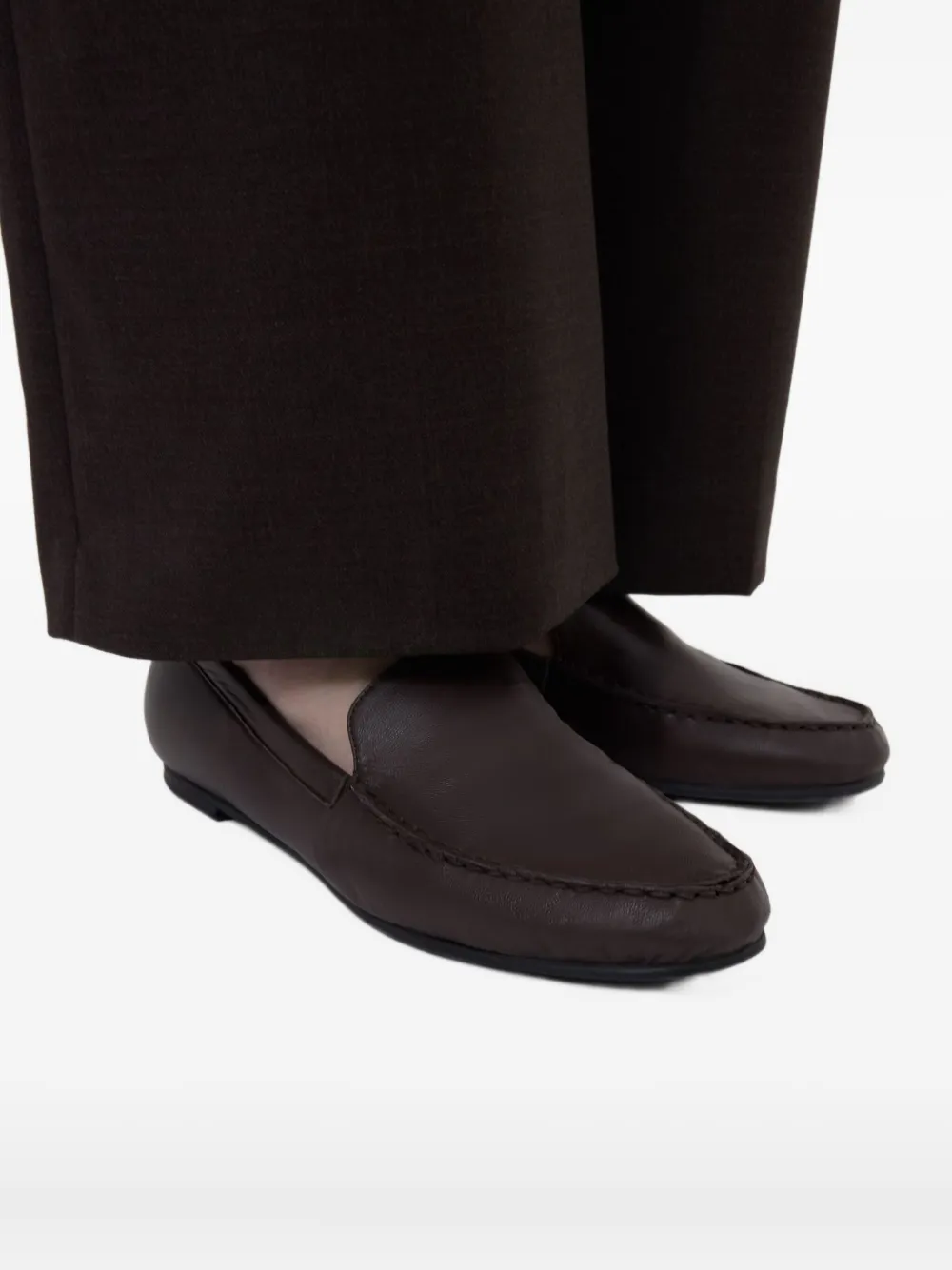 LouLou de Saison Boros nappa leren loafers Bruin