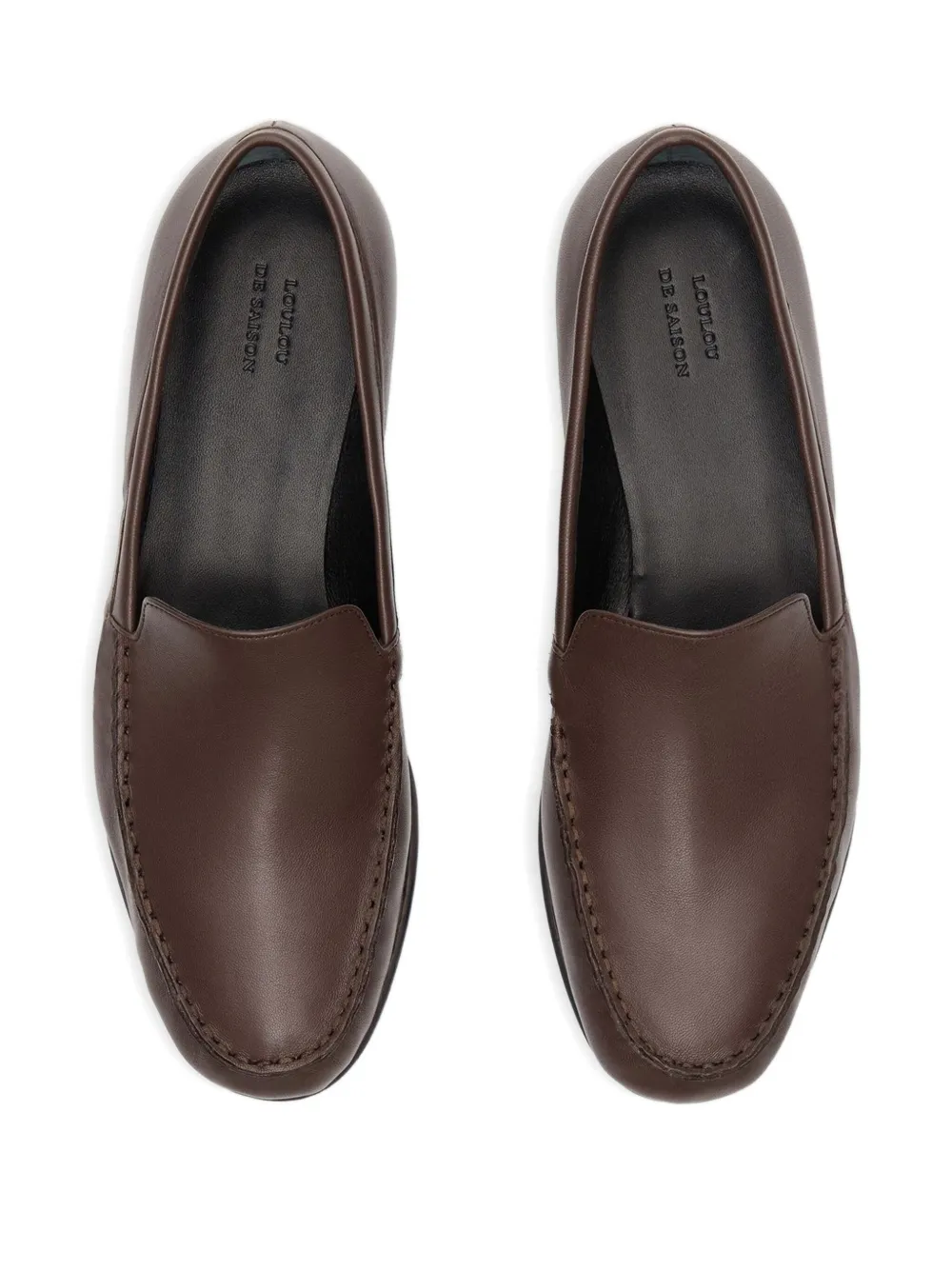 LouLou de Saison Boros nappa leren loafers Bruin