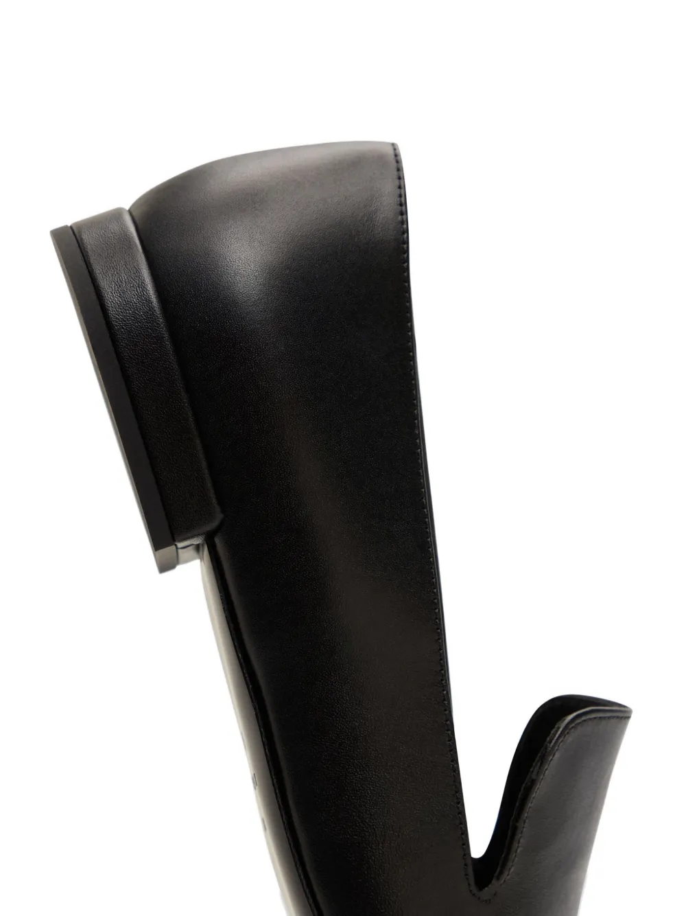 Loulou De Saison Carole Lds Leather Square-toe Loafers In Black