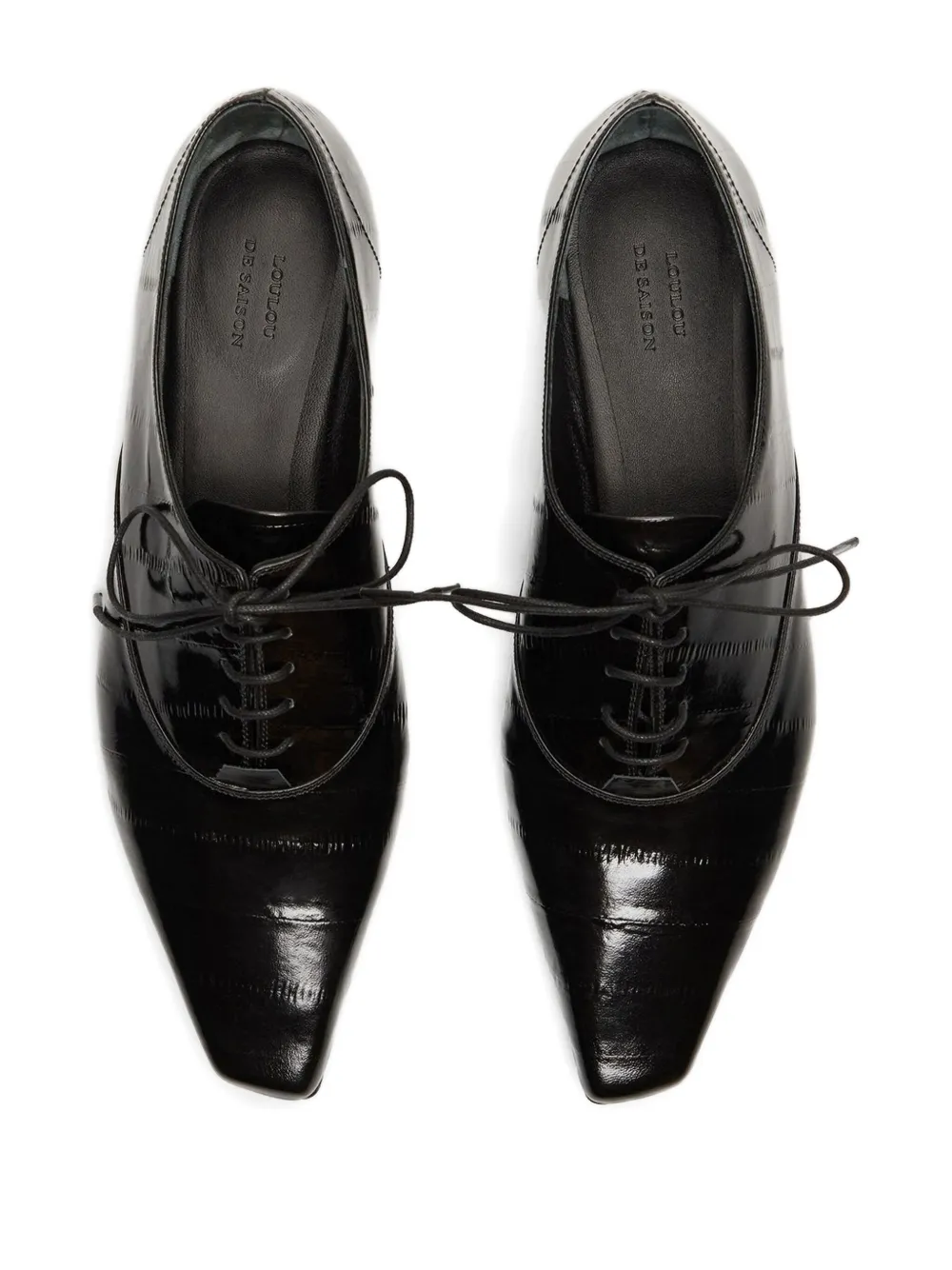 LouLou de Saison Conrad leren Oxford veterschoenen Zwart