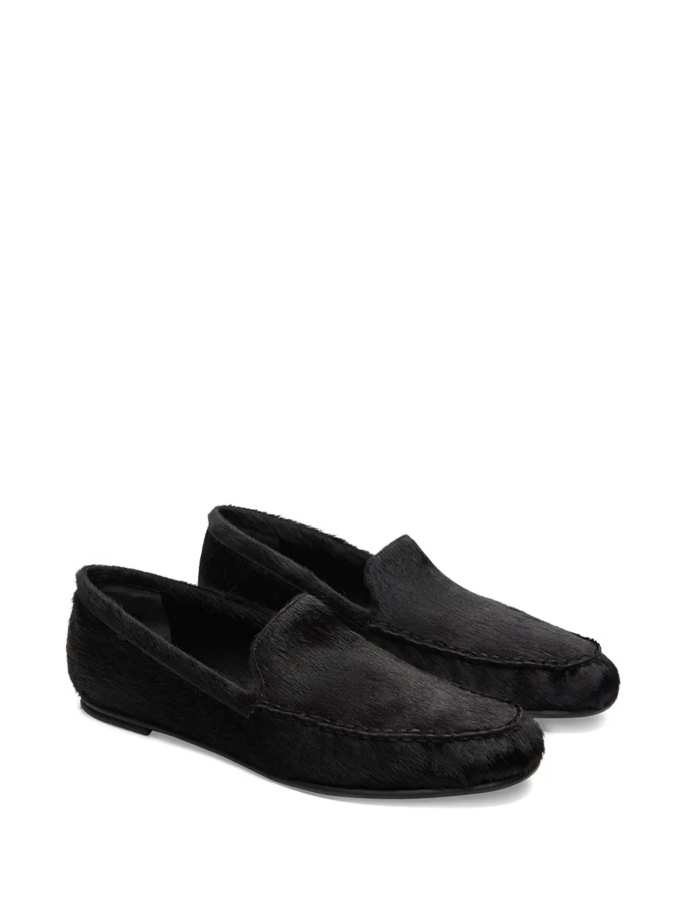 LouLou de Saison Glenn pony-effect loafers - Zwart