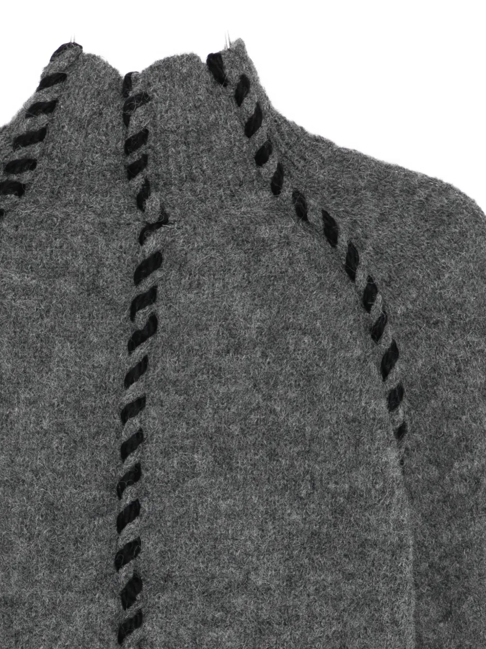 Thom Krom High-neck Braided-detail Sweater In Gray