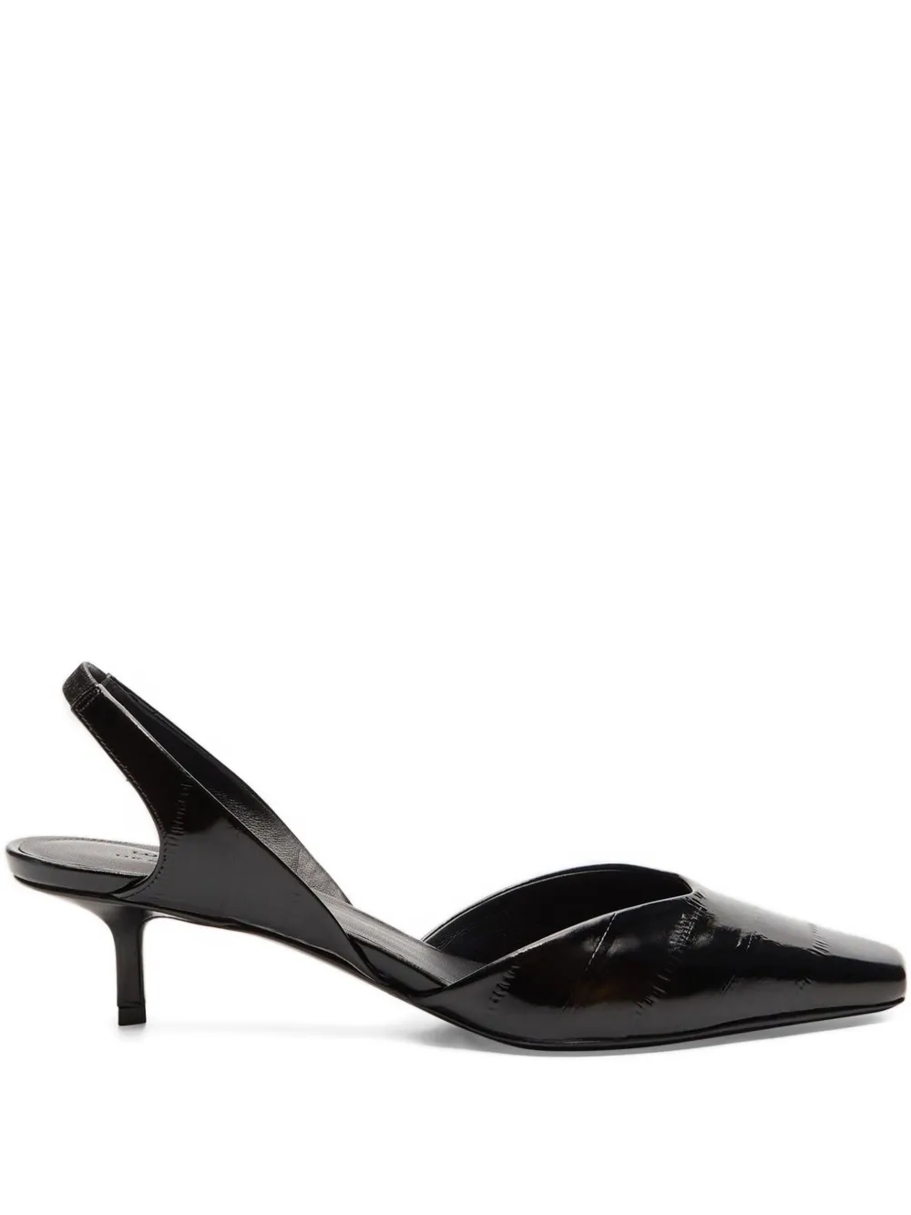 LouLou de Saison Hyde eel-effect slingback pumps Black
