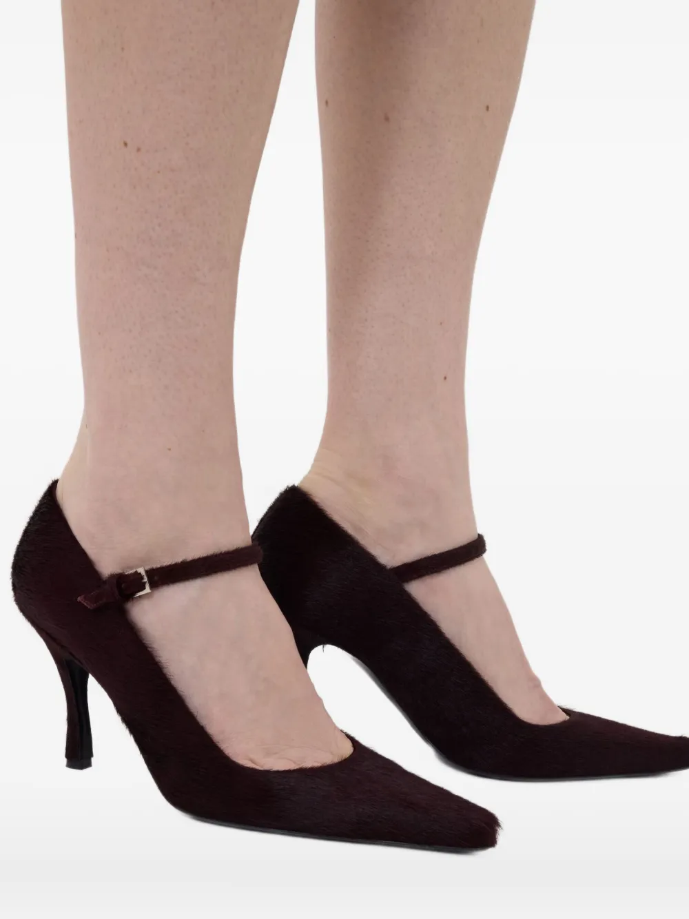 LouLou de Saison 85mm Kabel pony-effect leather pumps Red