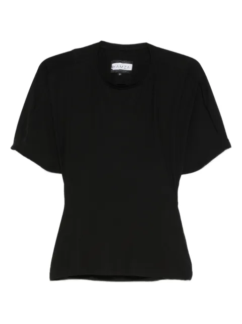 HAMZA puff-sleeve fitted top