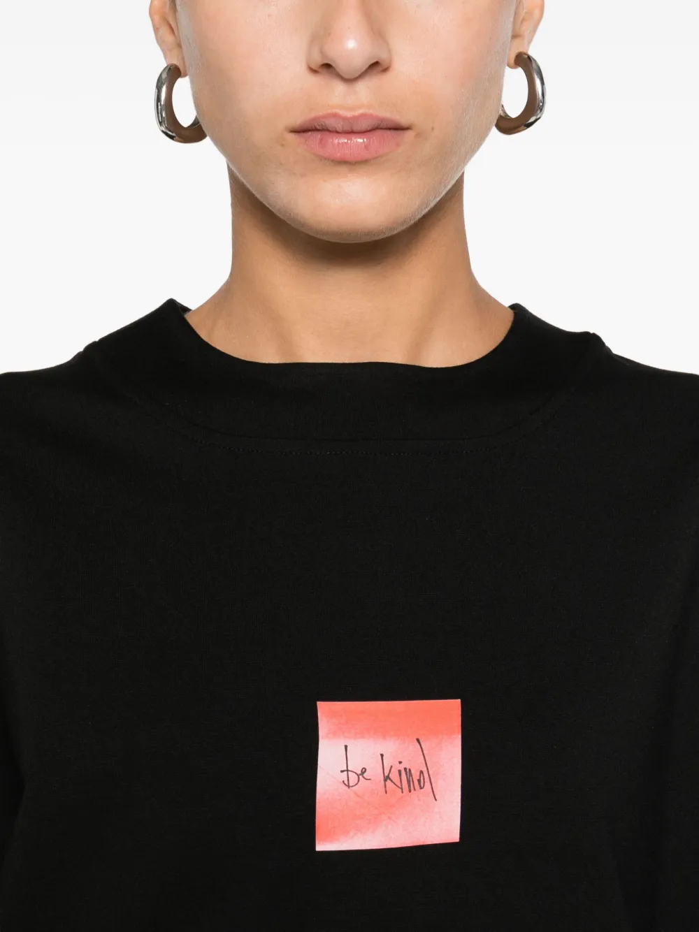 Hamza Box-logo Cropped T-shirt In Black