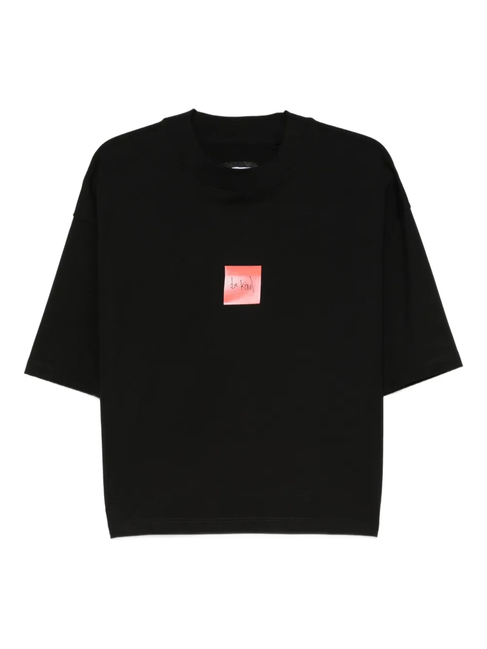 HAMZA box-logo cropped T-shirt | Black | Image 1