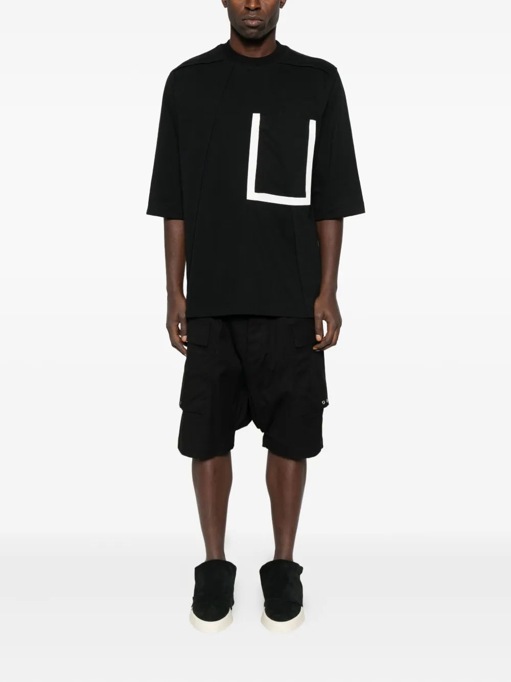 HAMZA pocket-panel T-shirt - Zwart