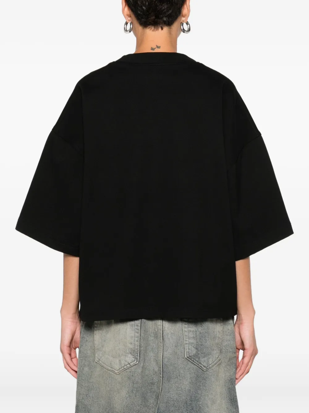 Hamza Corset-detail Boxy Top In Black