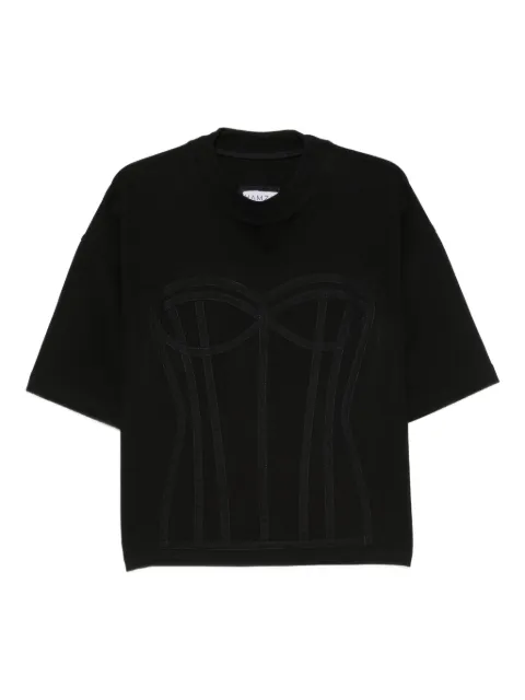 HAMZA corset-detail boxy top