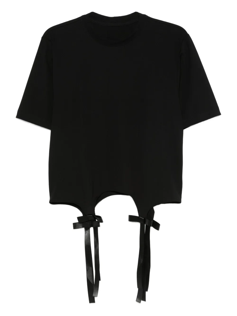 Hamza Ribbon-detail Cropped Top In Black