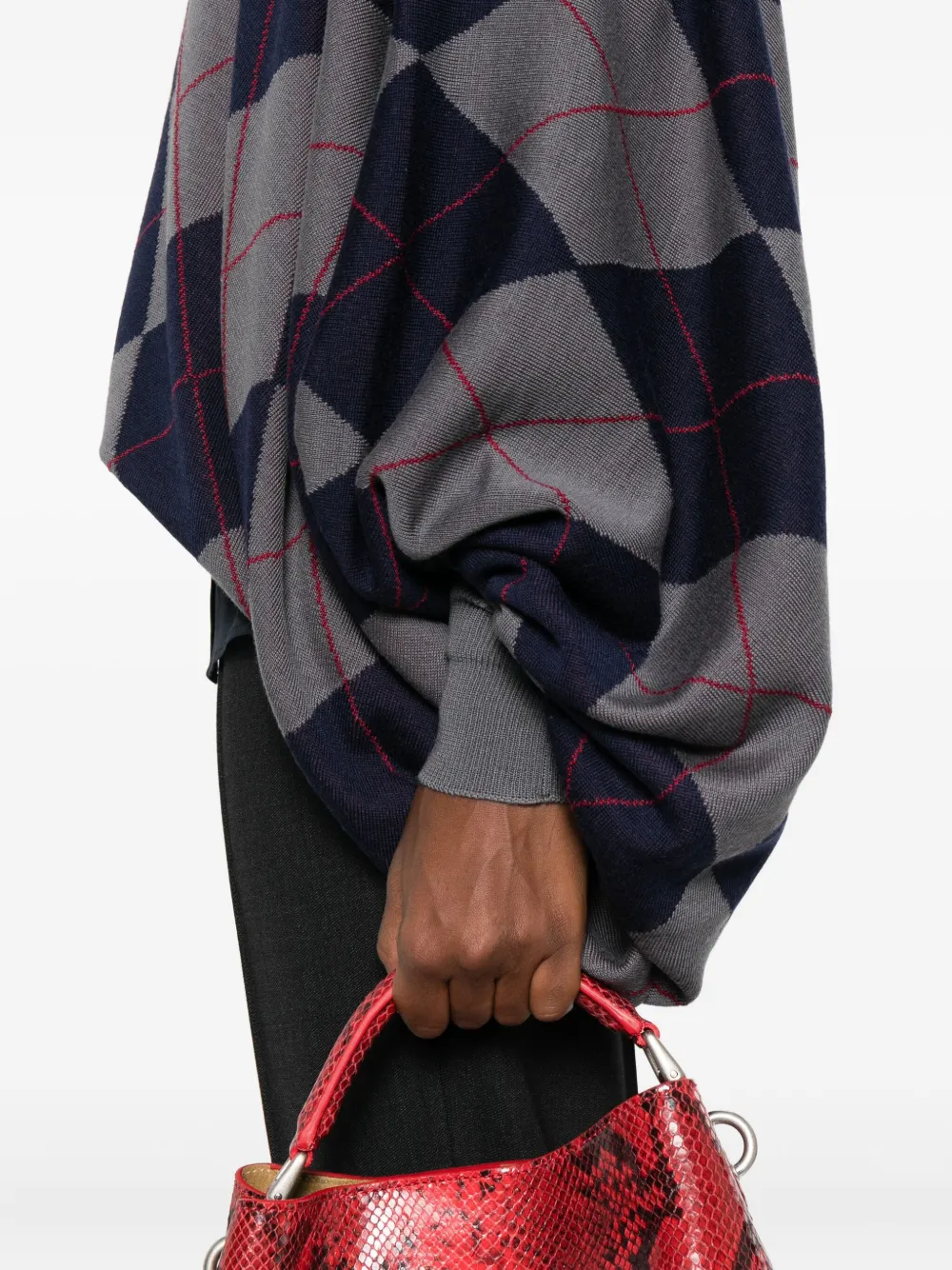A.w.a.k.e. High-neck Diamond-pattern Sweater In Multi