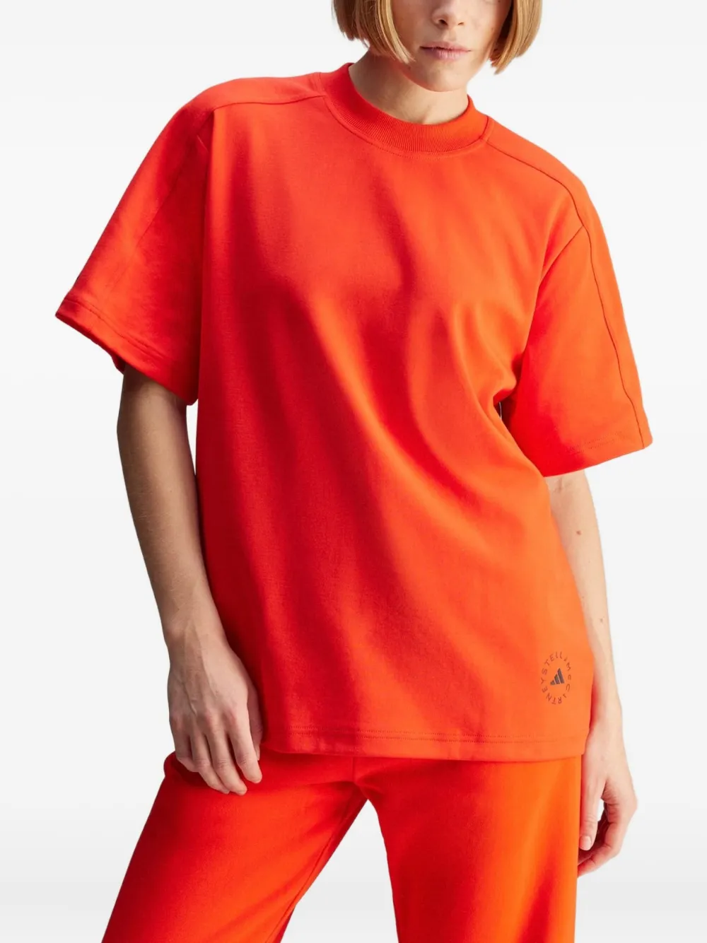 Adidas By Stella Mccartney Logo-detail T-shirt In Red