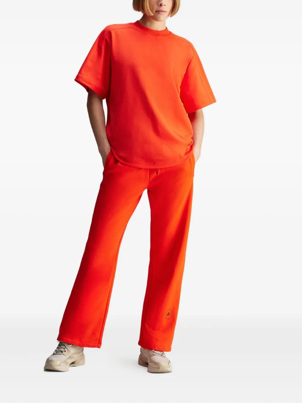 Adidas By Stella Mccartney Logo-detail T-shirt In Red