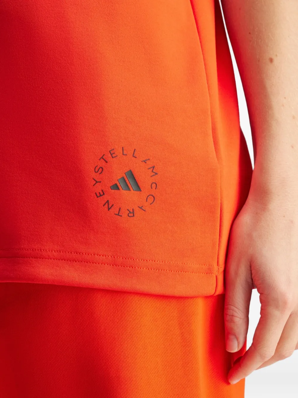 Adidas By Stella Mccartney Logo-detail T-shirt In Red