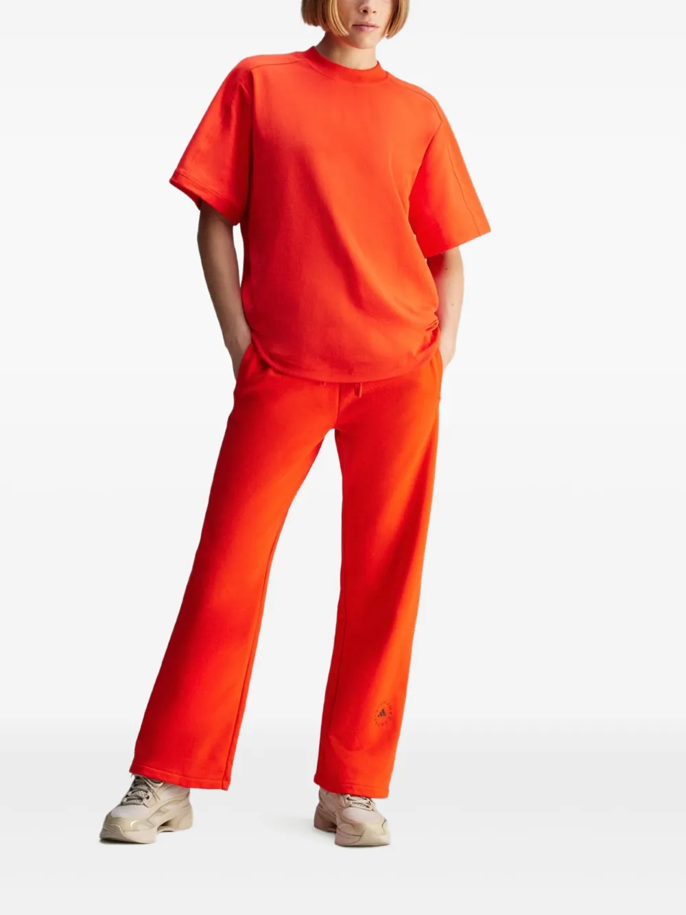 adidas by Stella McCartney T-shirt met logodetail Oranje