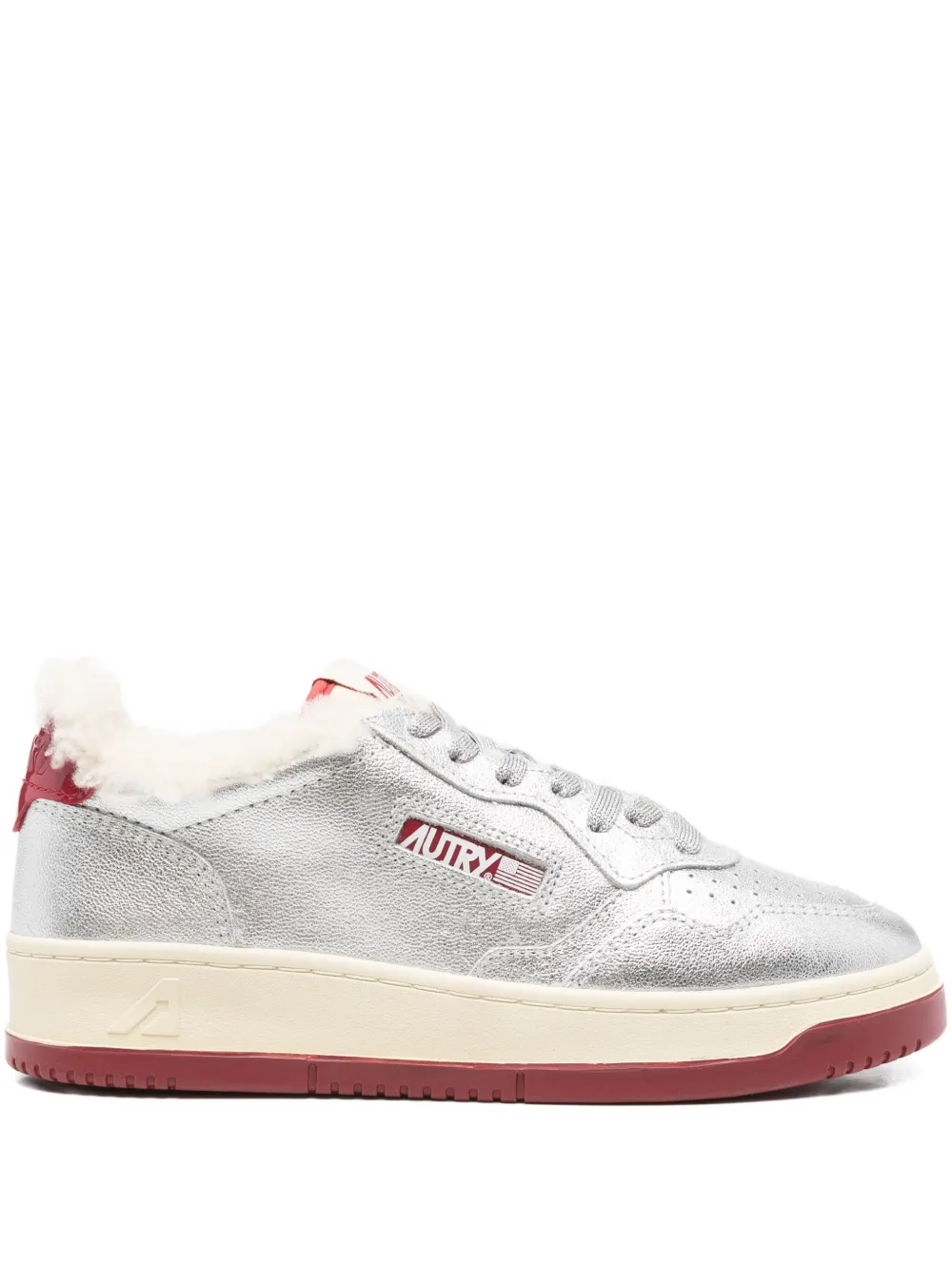 Autry Medalist shearling sneakers | Silver | Image 1