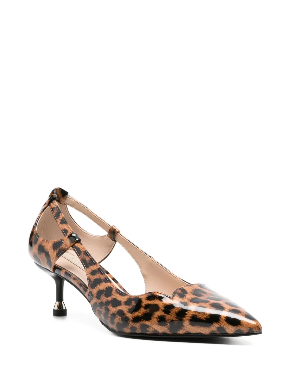 LIU JO 55mm leopard-print cut-out pumps Brown