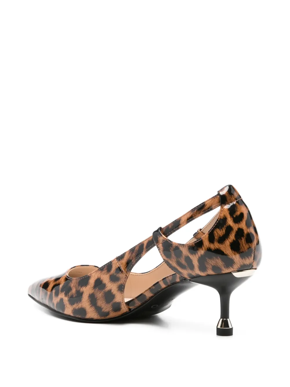 LIU JO 55mm leopard-print cut-out pumps Brown