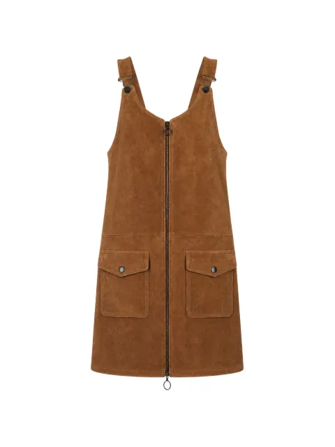 LA ROSE suede zip-up mini dress