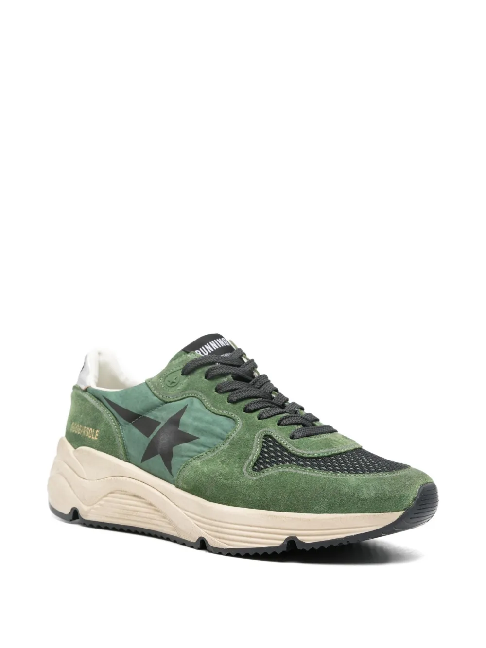 Golden Goose star-detail leather low-top sneakers Groen