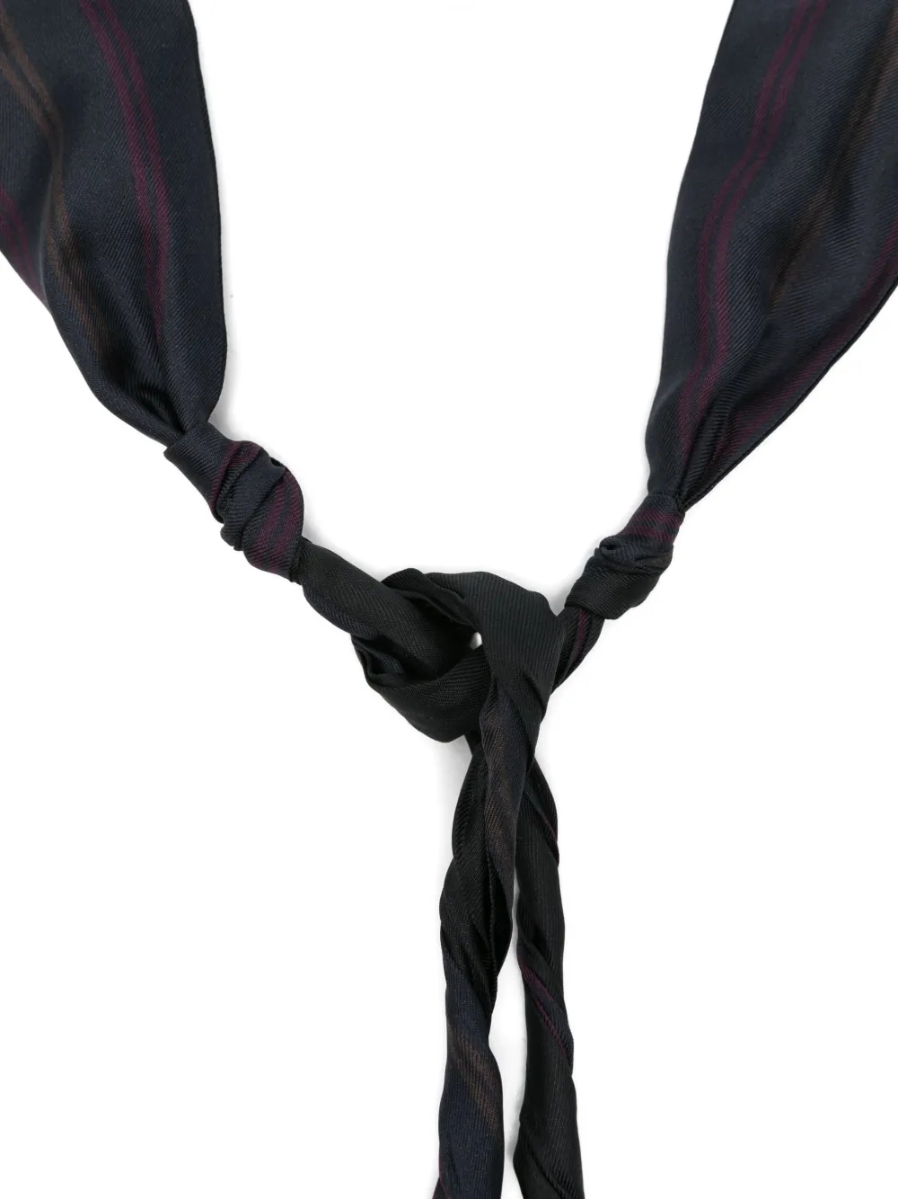 Our Legacy Twist-detail Striped Tie In Black