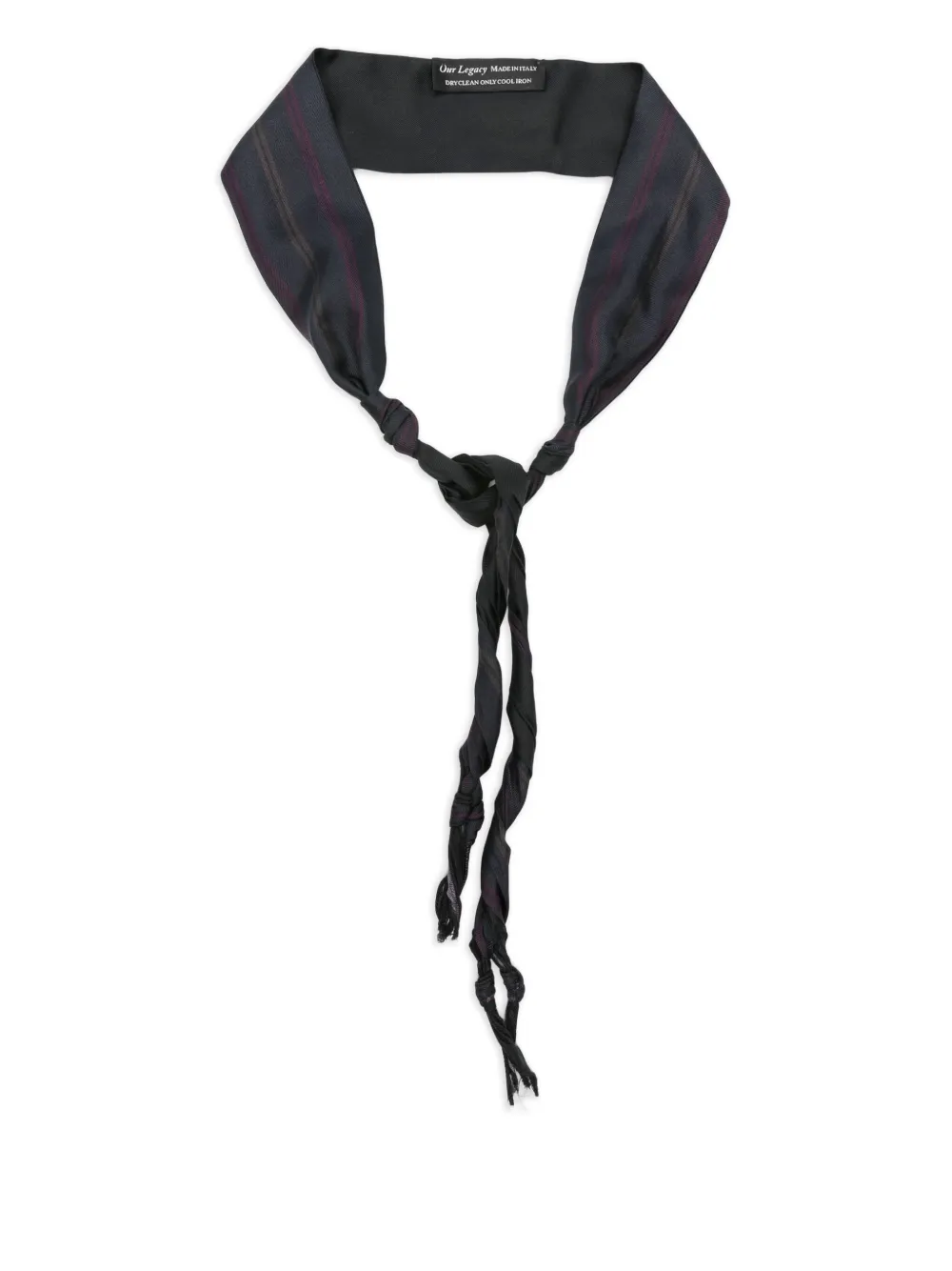 OUR LEGACY twist-detail striped tie | Blue | Image 1