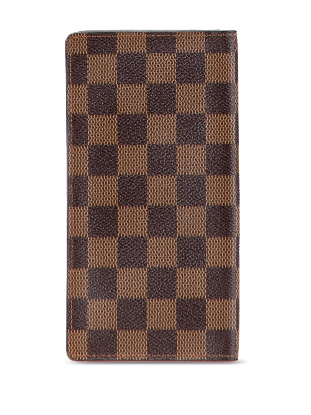 Pre-owned Louis Vuitton 2003 Damier Ebene Brazza Wallet Long Wallets In Brown