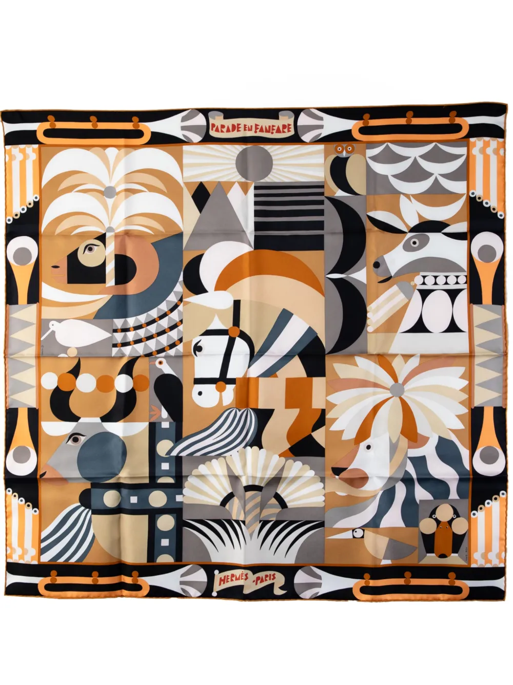 Hermès Pre-Owned 2000-2025 Parade En Fanfare Silk Scarf scarves | Blue | Image 1