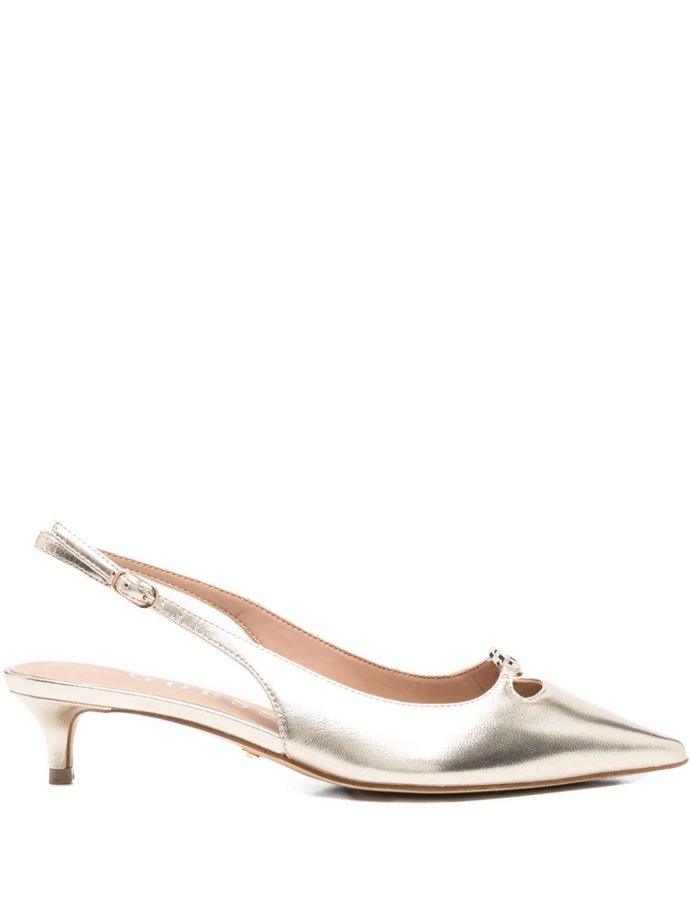 Guess Usa 40mm Slingback Pumps In Gold