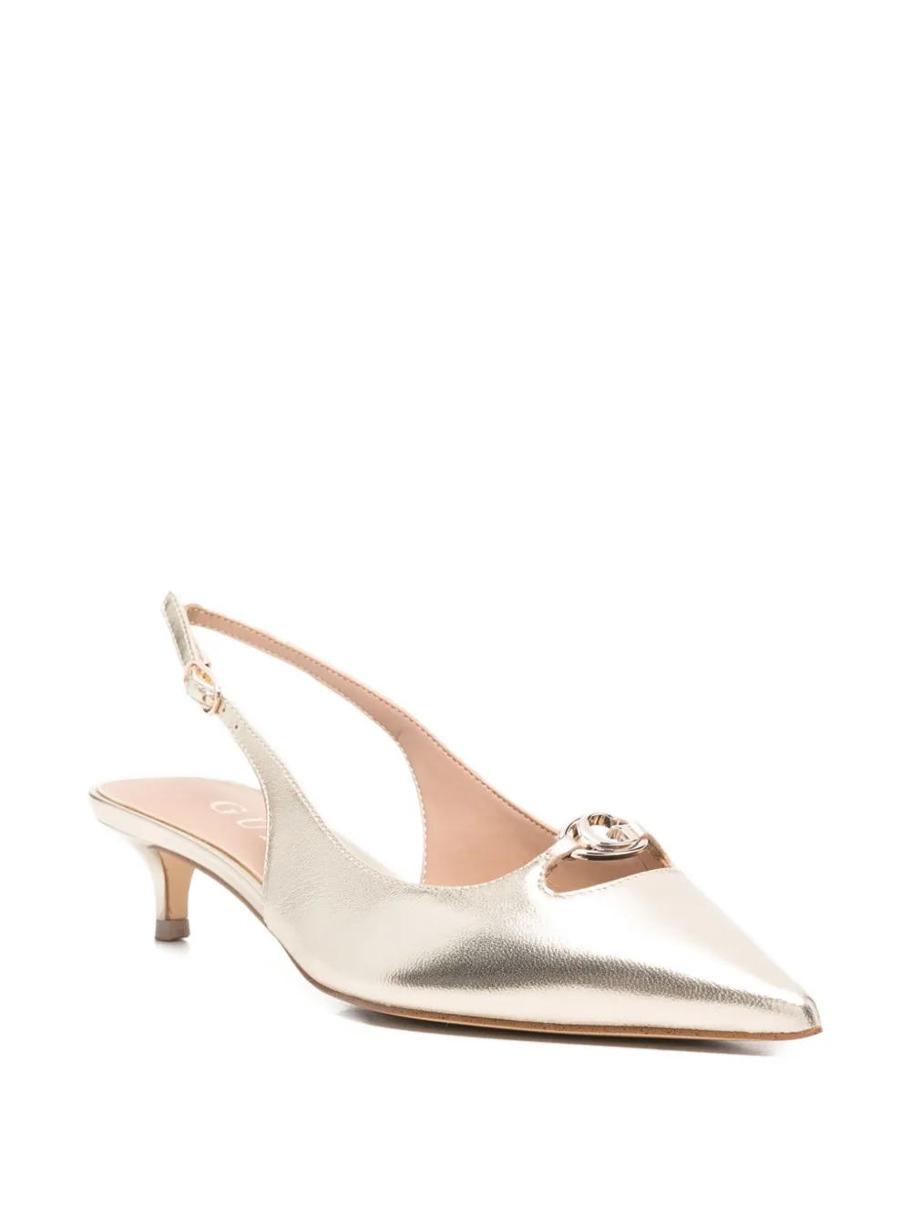 Guess Usa 40mm Slingback Pumps In Gold