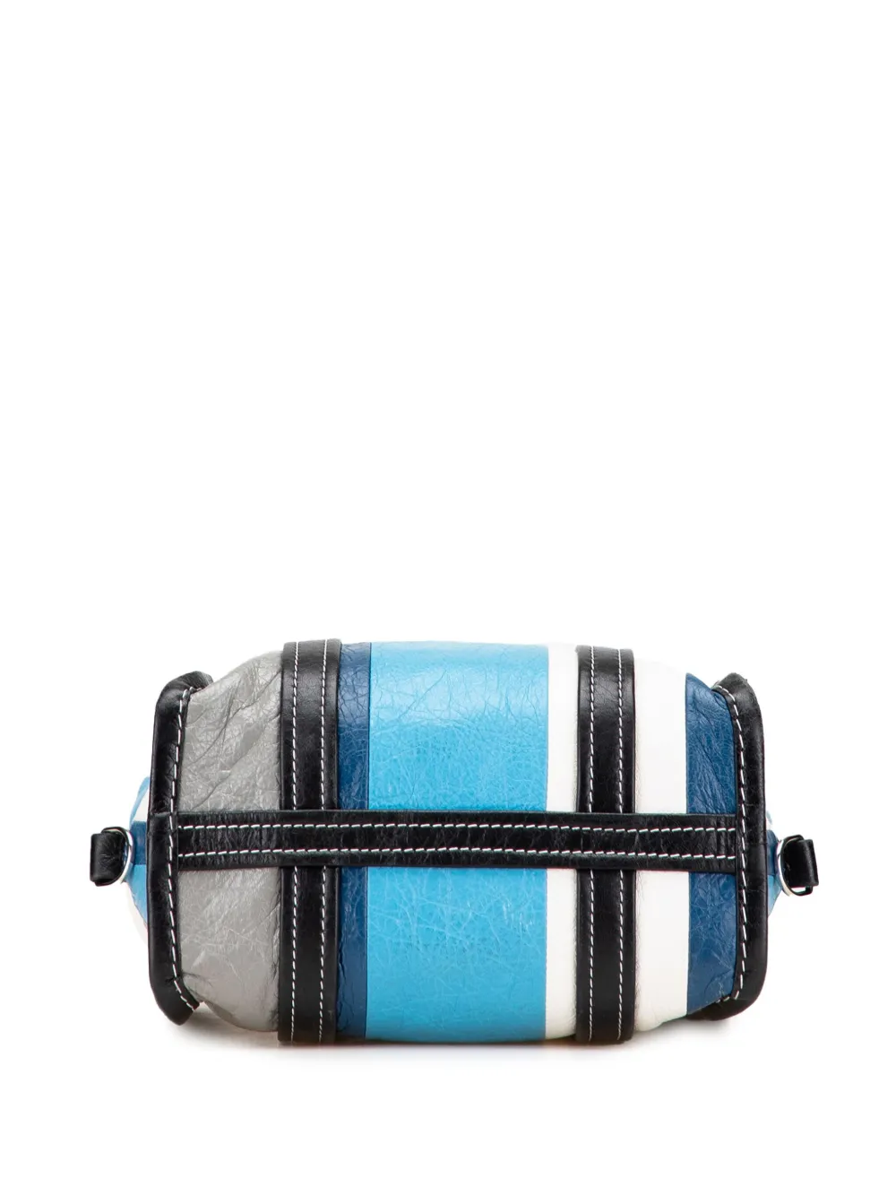 Pre-owned Balenciaga 2017 Xs Lambskin Bazar Shopper Satchel In Blue