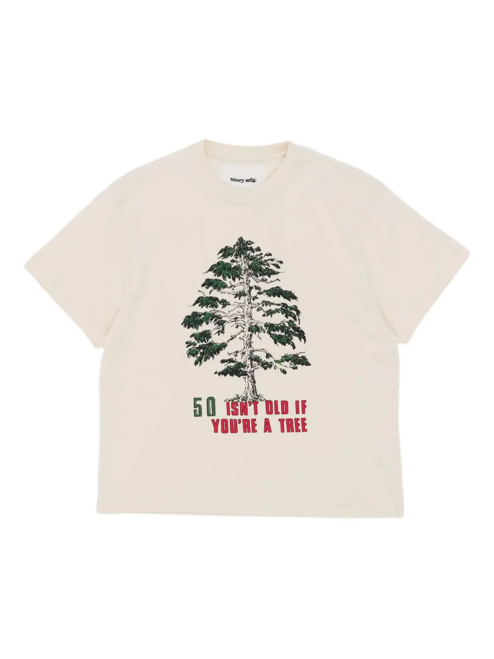 STORY mfg. tree-print T-shirt | Neutrals | Image 1