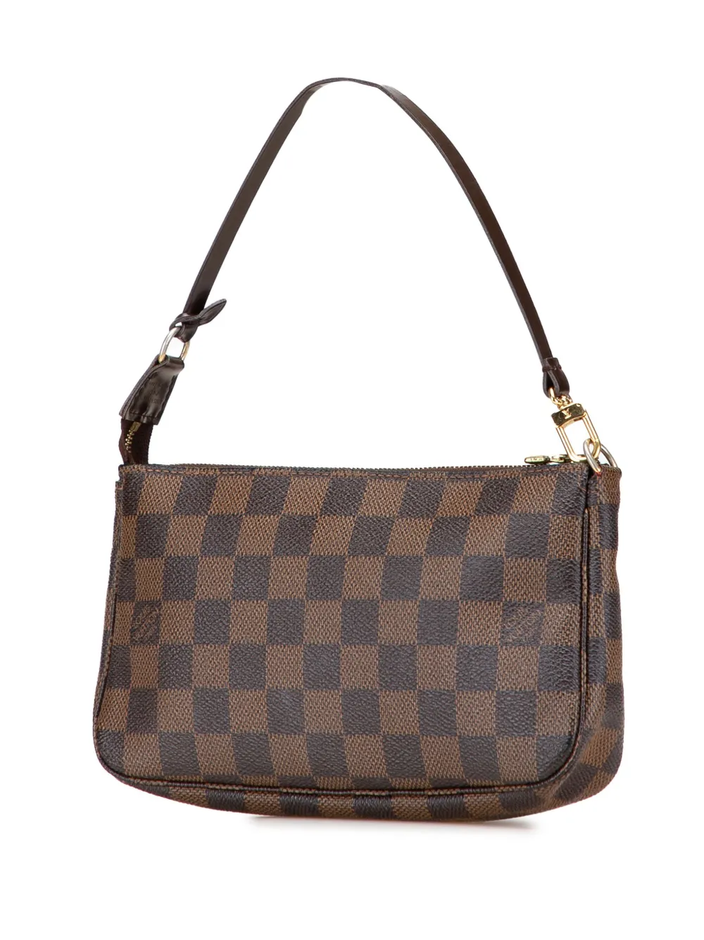 Pre-owned Louis Vuitton 2011 Damier Ebene Pochette Accessoires Shoulder Bag In Brown