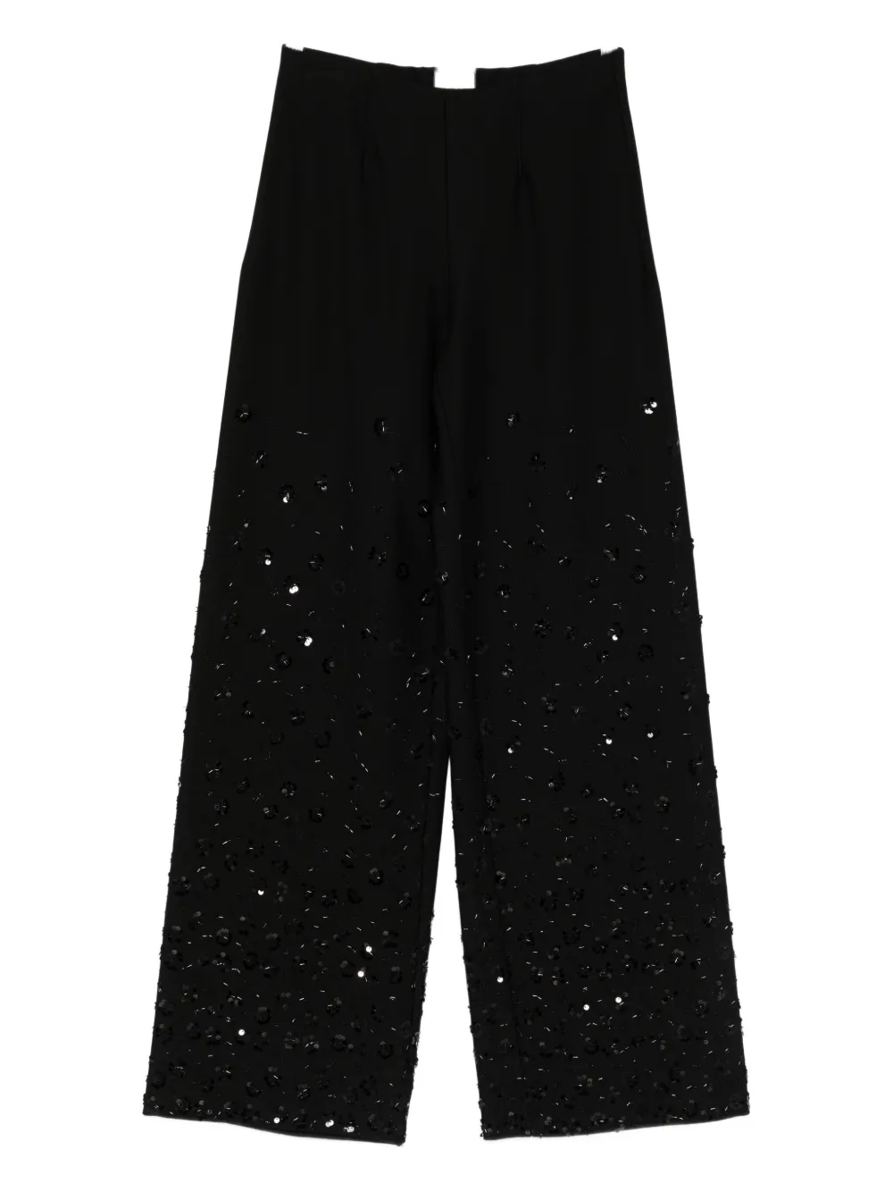 Seductive Sequin-embellished Trousers In Black