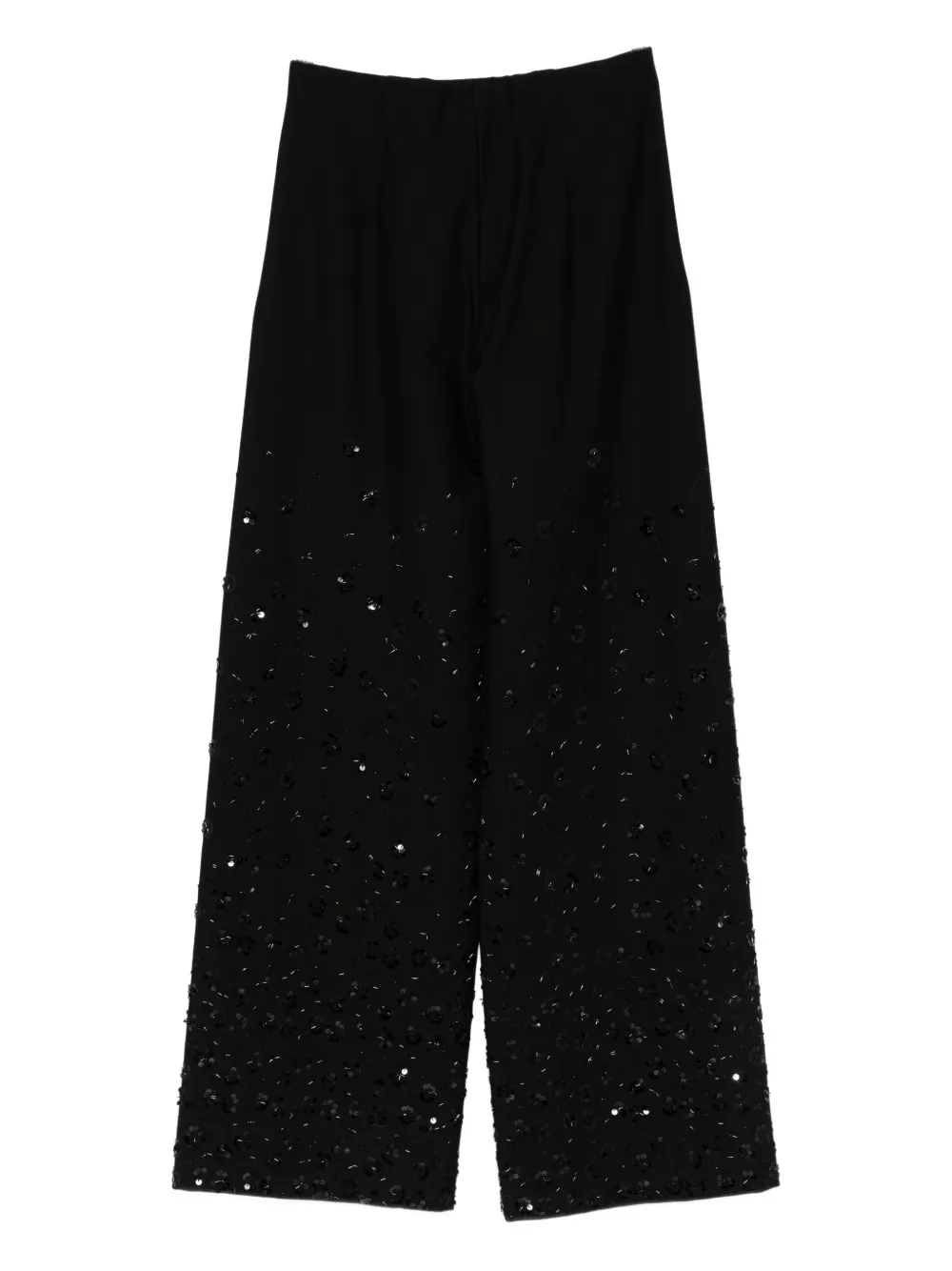 Seductive Sequin-embellished Trousers In Black