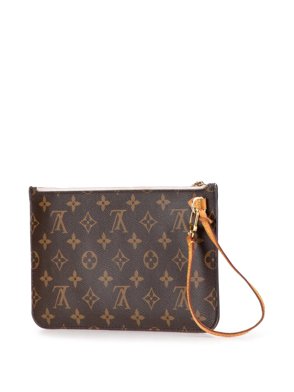 Pre-owned Louis Vuitton 2016 Monogram Neverfull Pouch In Brown