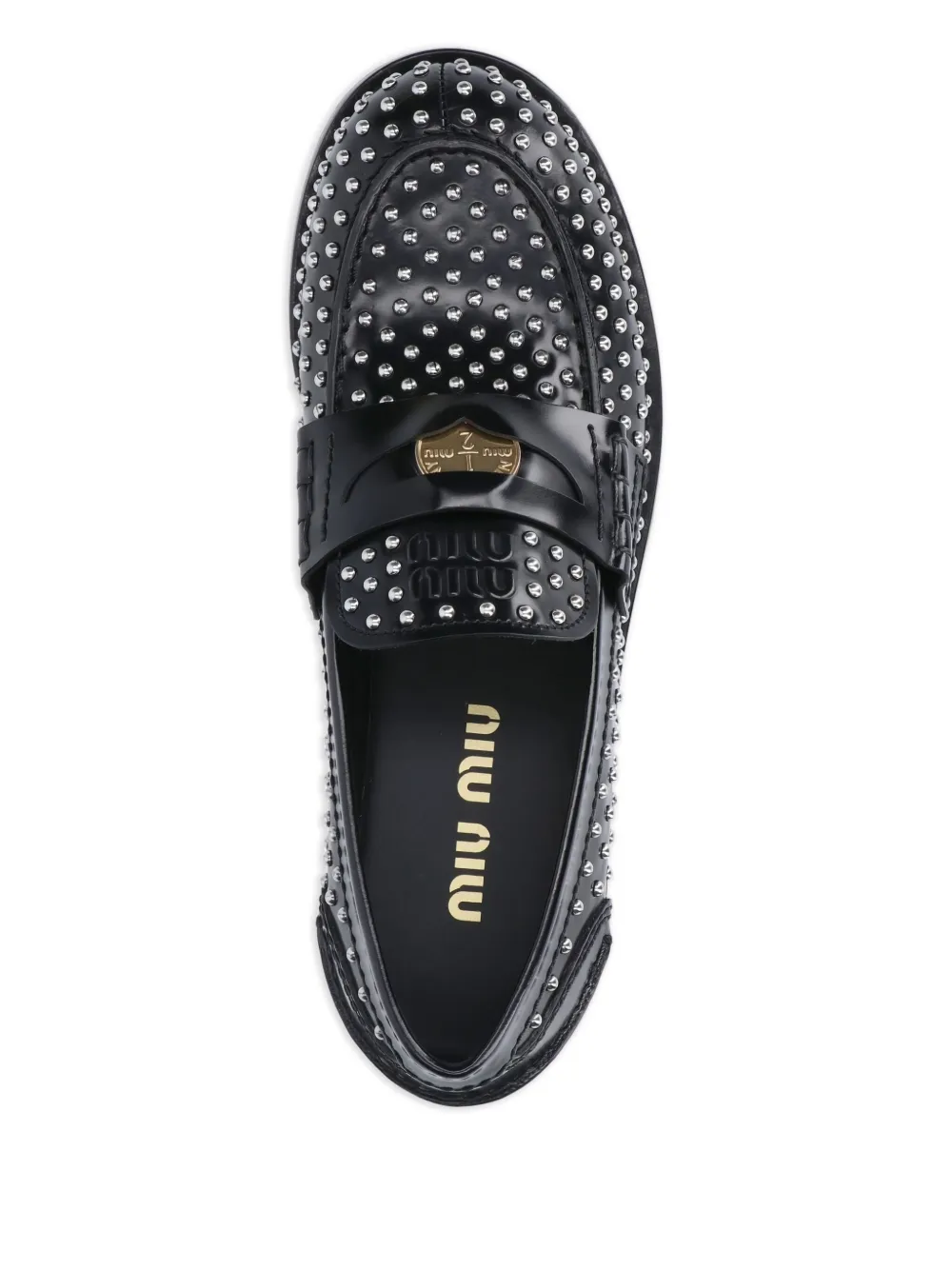 Miu Loafers met studs Zwart
