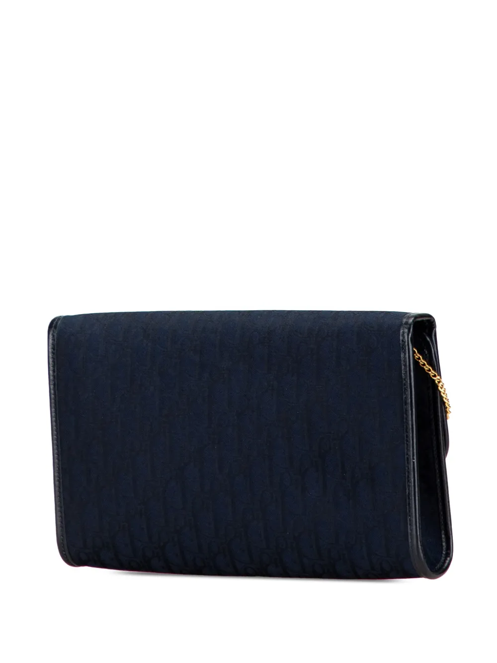 Pre-owned Dior 20th Century Oblique Canvas Chain Crossbody Bag In Blue
