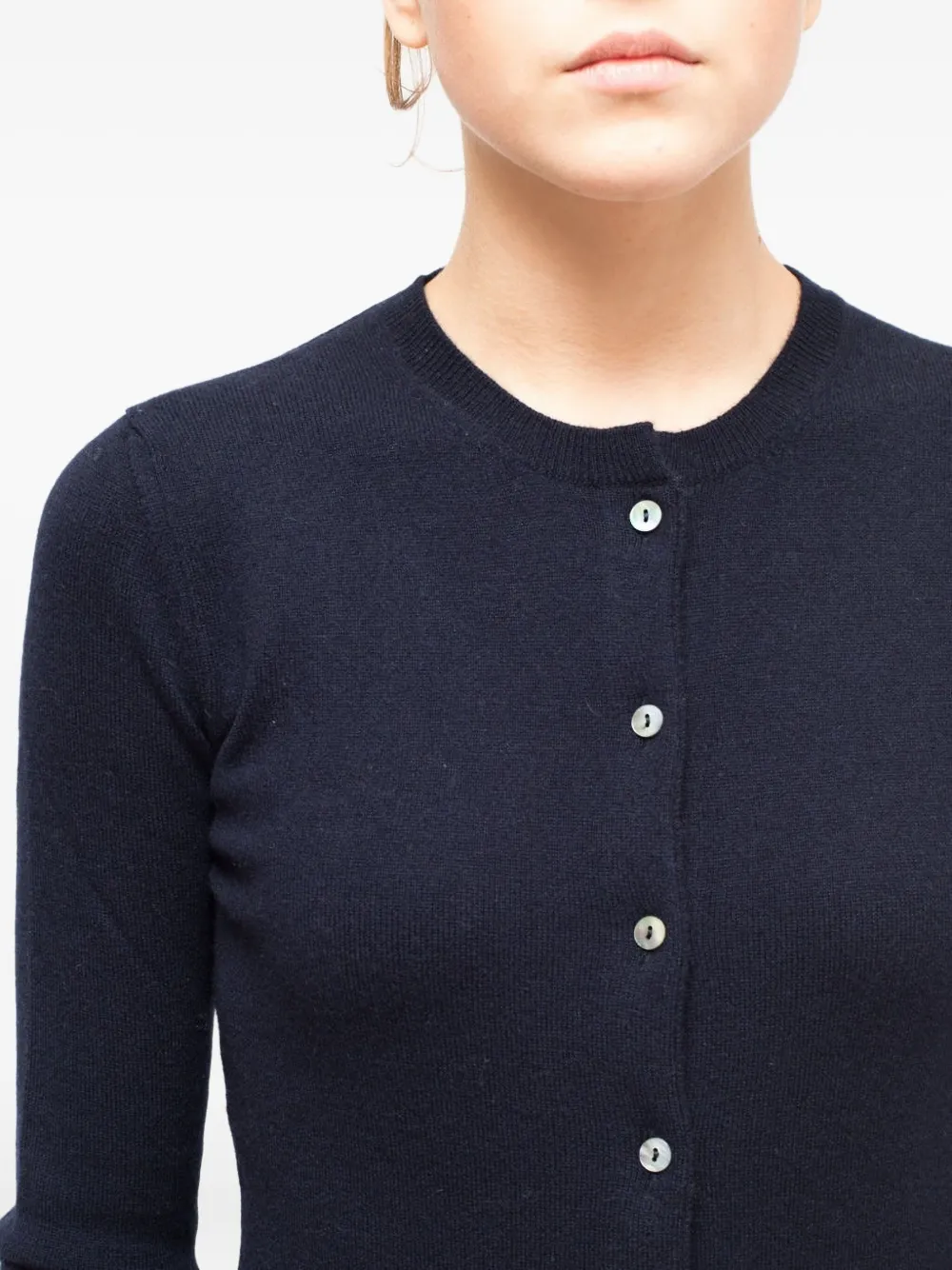 LA ROSE Kasjmier vest met knopen Blauw