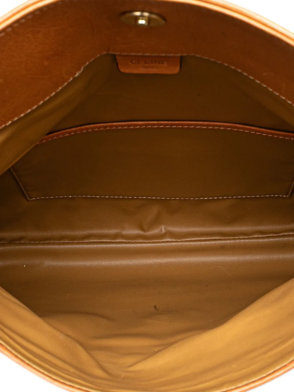 Pre-owned Celine 2007 Macadam Coated Canvas Clutch Bag In Brown