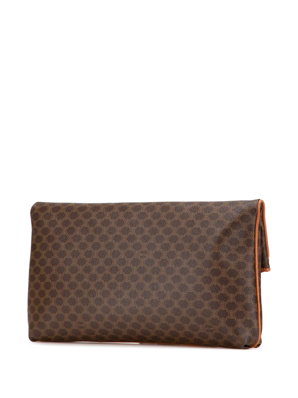 Pre-owned Celine 2007 Macadam Coated Canvas Clutch Bag In Brown