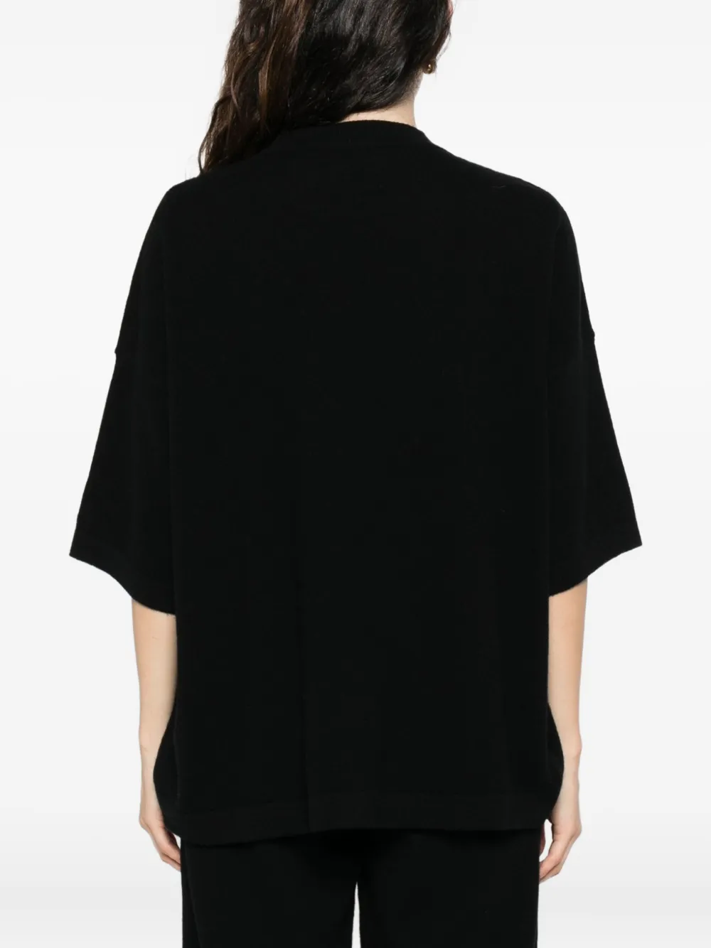 Mr Mittens Short-sleeve Merino Top In Black